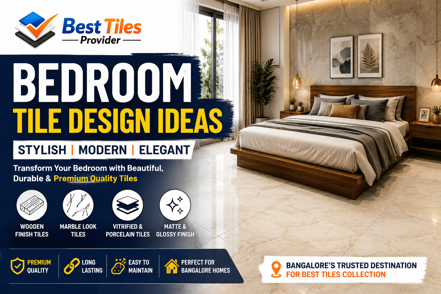 Bedroom Tile Design Ideas in Bangalore | Best Tiles Provider
