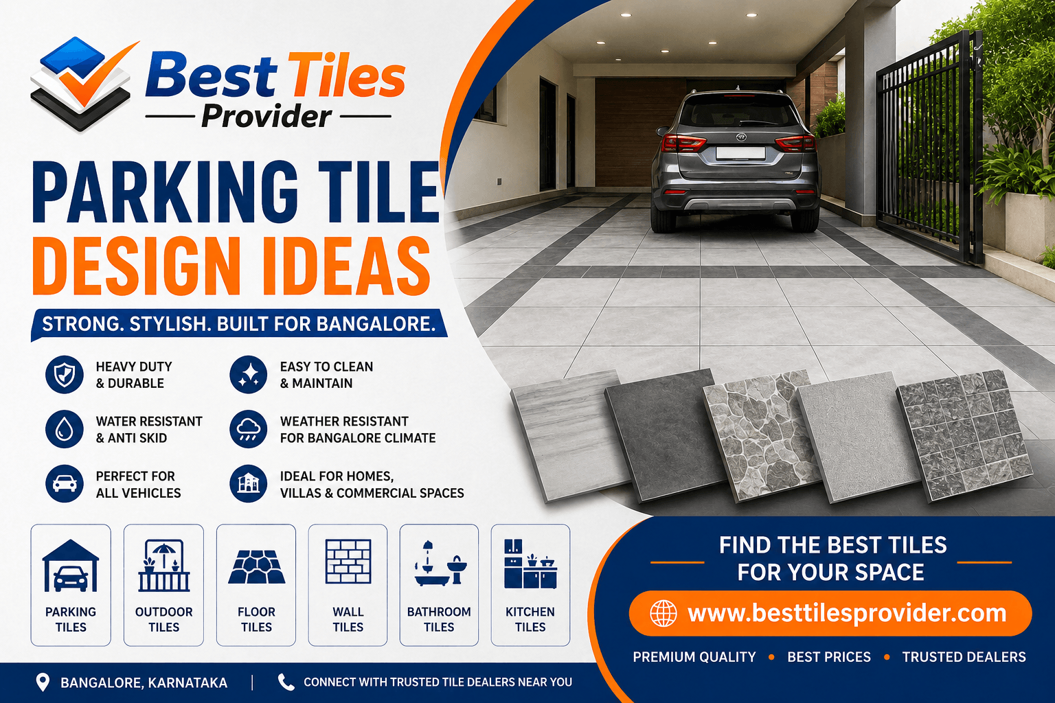 Parking Tile Design Ideas in Bangalore | Modern Outdoor & Parking Tiles | Best Tiles Provider
